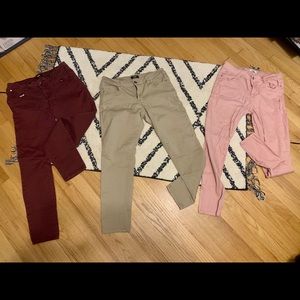 Kensie Women's Pants in Burgundy, Beige, and Pink